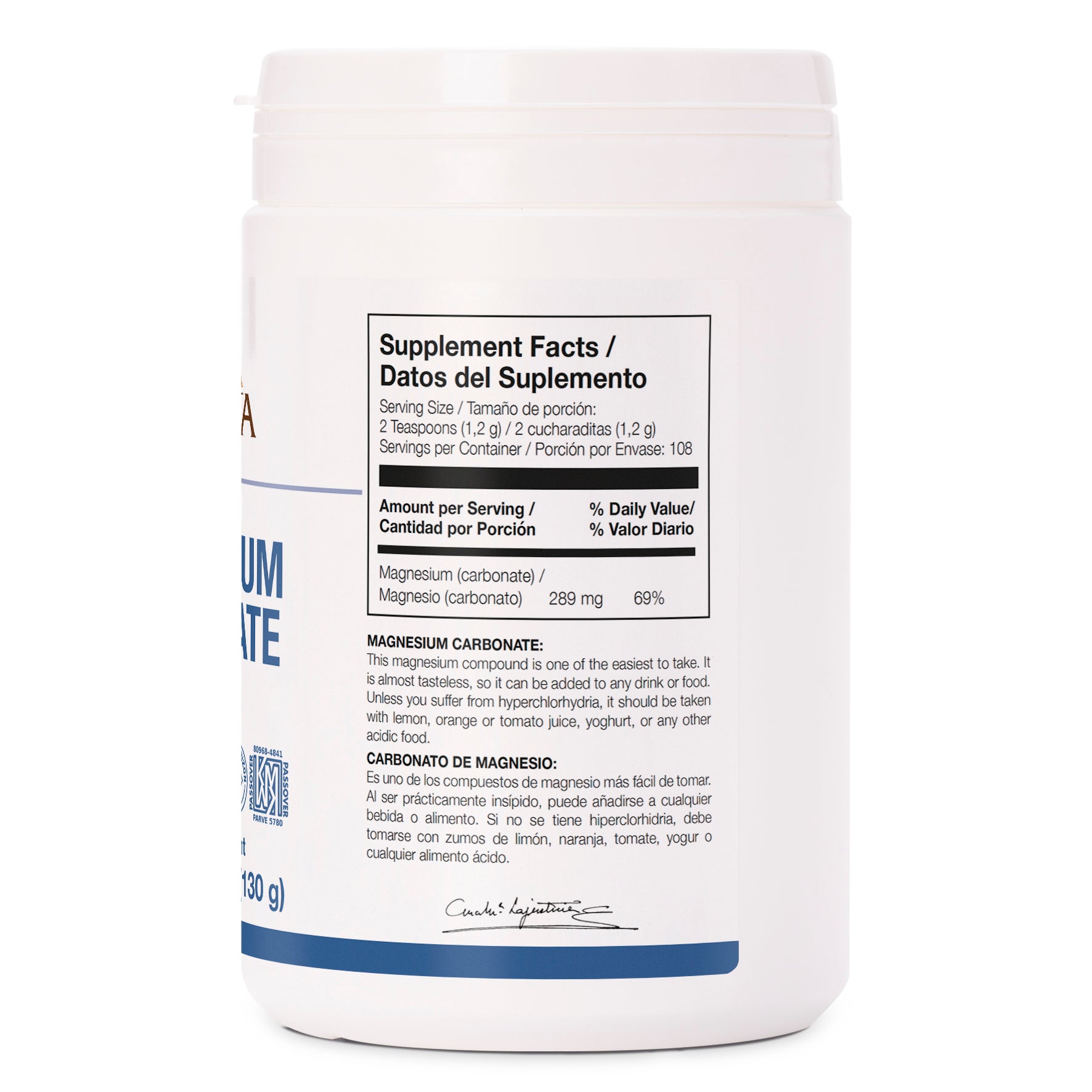 magnesium carbonate carbonato de magnesio halal kosher powder polvo