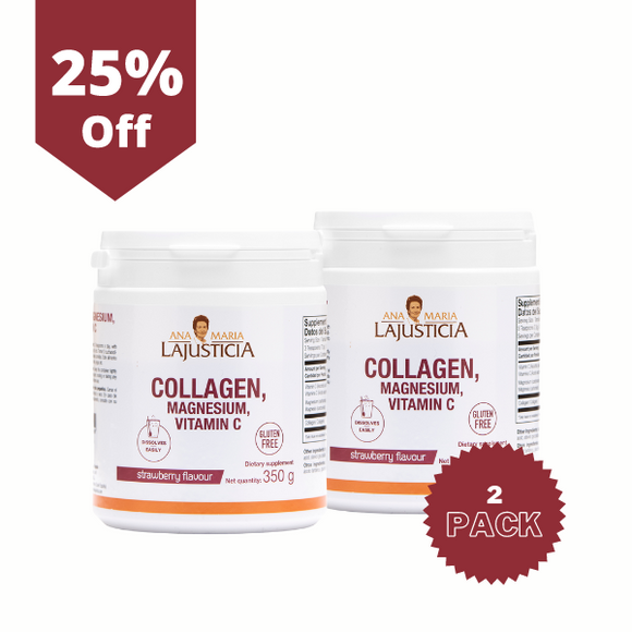 2 PACK: COLLAGEN WITH MAGNESIUM AND VIT. C | STRAWBERRY FLAVOUR